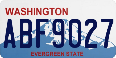 WA license plate ABF9027