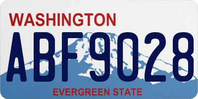 WA license plate ABF9028