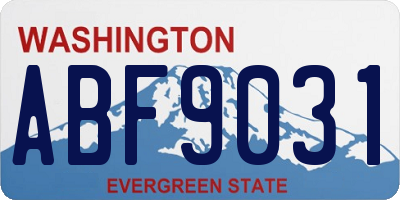 WA license plate ABF9031