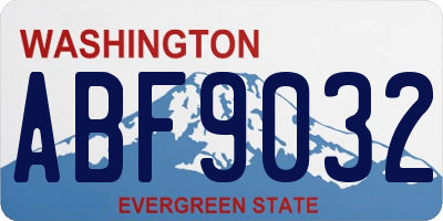 WA license plate ABF9032
