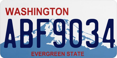 WA license plate ABF9034