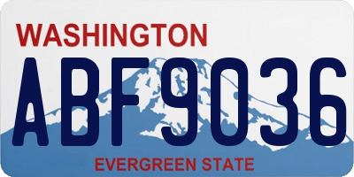 WA license plate ABF9036