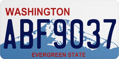 WA license plate ABF9037