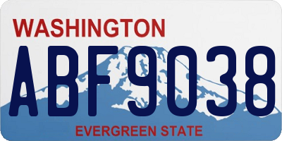 WA license plate ABF9038