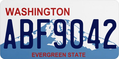 WA license plate ABF9042