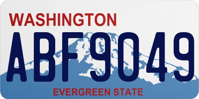 WA license plate ABF9049