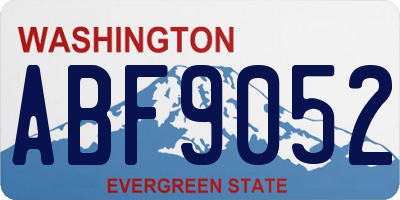 WA license plate ABF9052