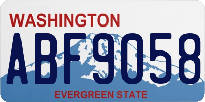 WA license plate ABF9058