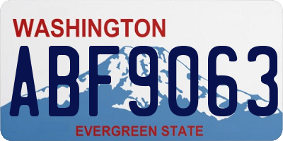 WA license plate ABF9063