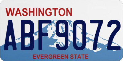 WA license plate ABF9072