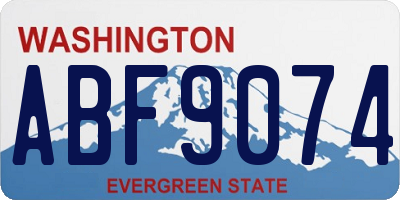 WA license plate ABF9074