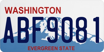 WA license plate ABF9081