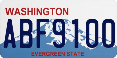 WA license plate ABF9100