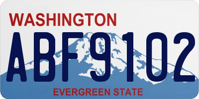 WA license plate ABF9102