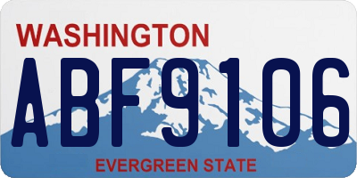 WA license plate ABF9106