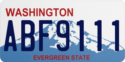 WA license plate ABF9111