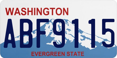 WA license plate ABF9115