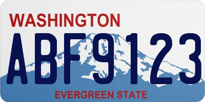 WA license plate ABF9123