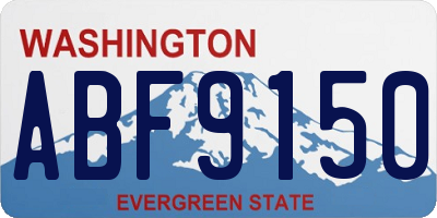WA license plate ABF9150