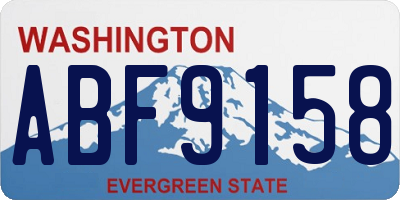 WA license plate ABF9158