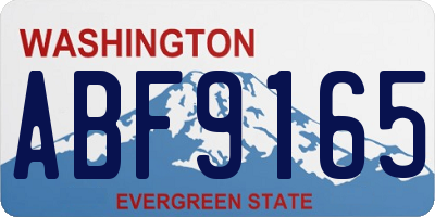 WA license plate ABF9165