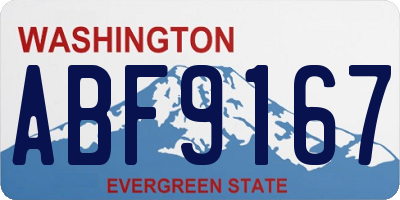 WA license plate ABF9167