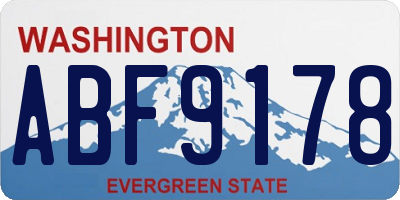 WA license plate ABF9178