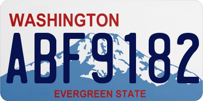 WA license plate ABF9182