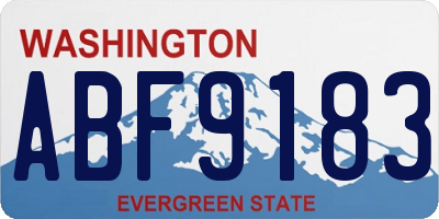 WA license plate ABF9183