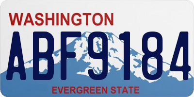 WA license plate ABF9184