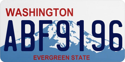 WA license plate ABF9196