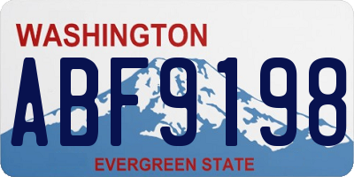 WA license plate ABF9198