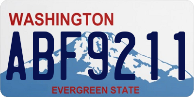 WA license plate ABF9211
