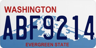 WA license plate ABF9214