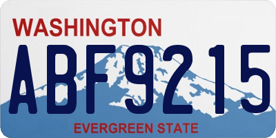 WA license plate ABF9215