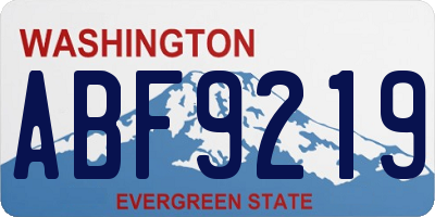 WA license plate ABF9219