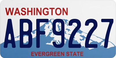 WA license plate ABF9227