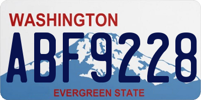 WA license plate ABF9228