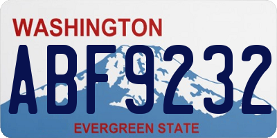 WA license plate ABF9232