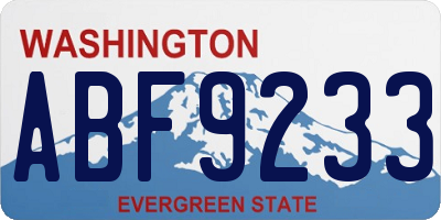 WA license plate ABF9233