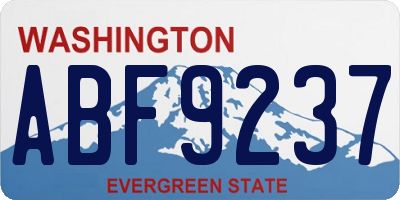 WA license plate ABF9237