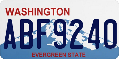 WA license plate ABF9240