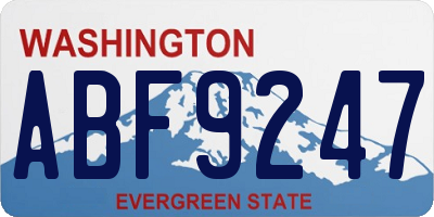 WA license plate ABF9247