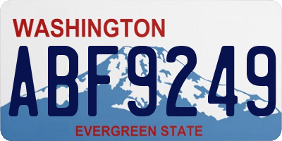 WA license plate ABF9249