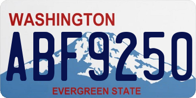 WA license plate ABF9250
