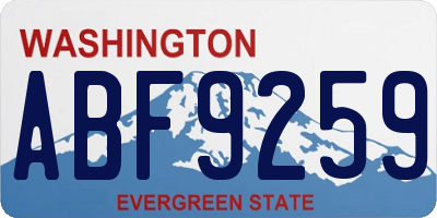 WA license plate ABF9259