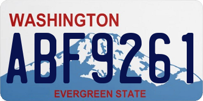 WA license plate ABF9261