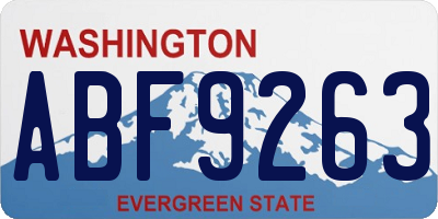 WA license plate ABF9263