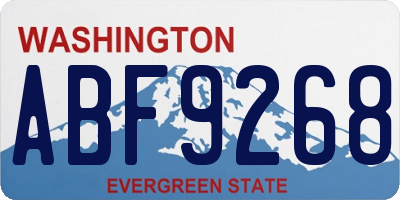 WA license plate ABF9268