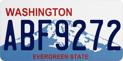 WA license plate ABF9272